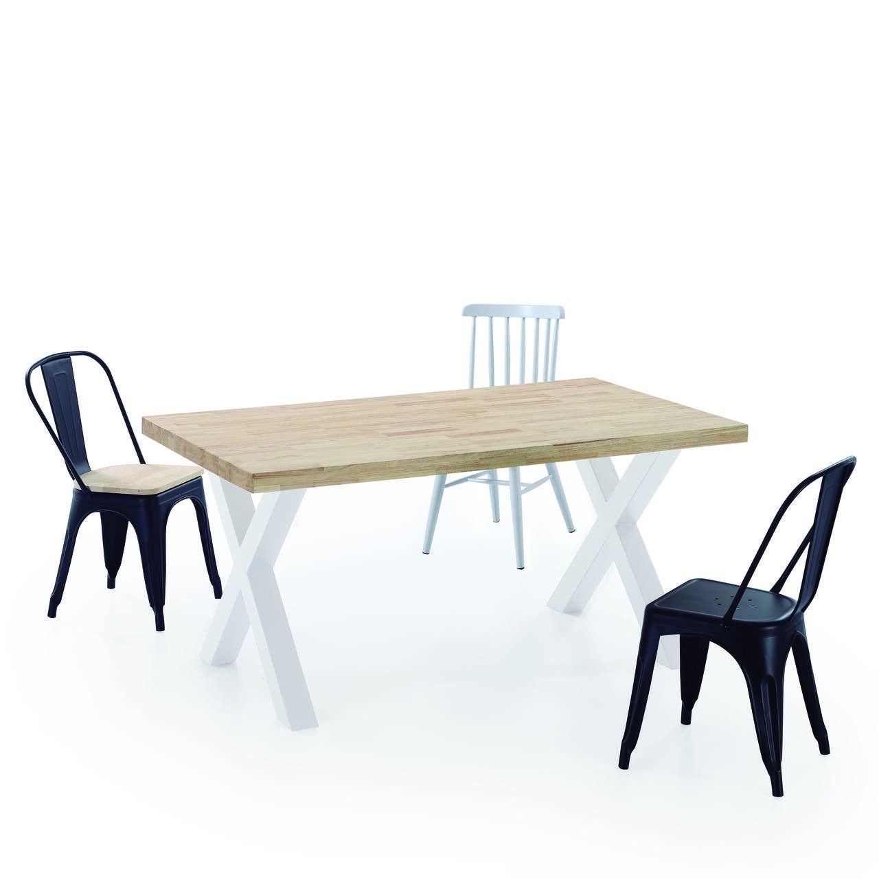 Mesa comedor con patas formas de X Mesa comedor con patas formas de X