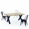 Mesa comedor con patas formas de X Mesa comedor con patas formas de X
