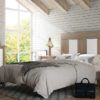 Dormitorio de matrimonio con cabecero alto original Dormitorio de matrimonio moderno con cabecero alto