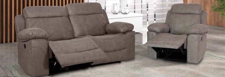 Conjunto de sofá relax 3 plazas más 1 plaza símil piel