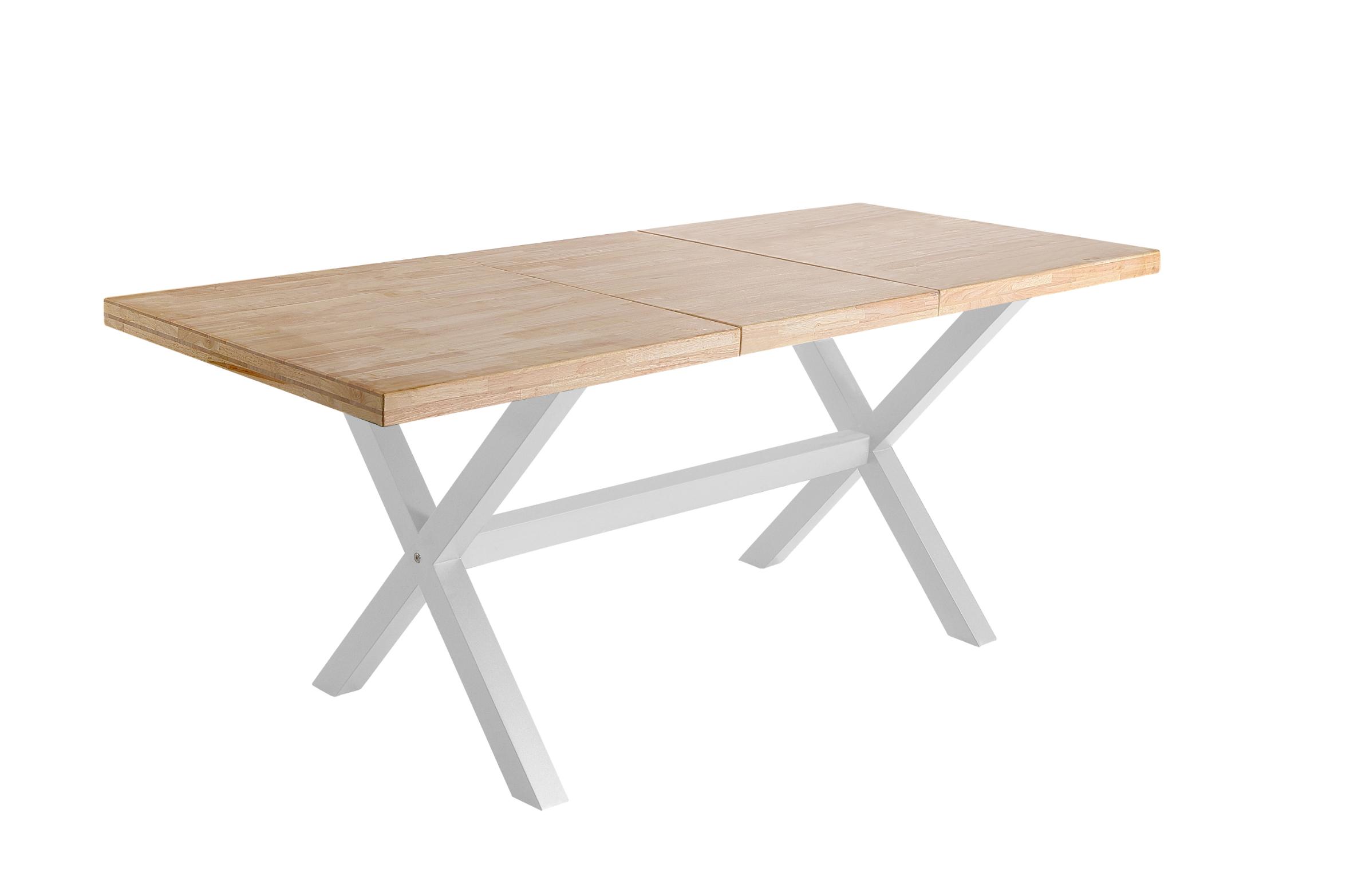 Mesa comedor con patas formas de X extensible nordish blanco-2 Mesa comedor con patas formas de X extensible nordish blanco-2