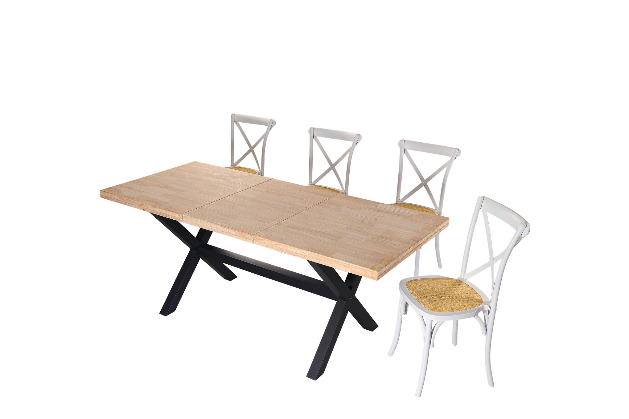 Mesa comedor con patas formas de X extensible nordish negro -5 Mesa comedor con patas formas de X extensible nordish negro -5