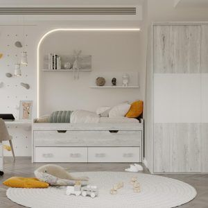 Dormitorio Juvenil moderno con armario de puertas correderas