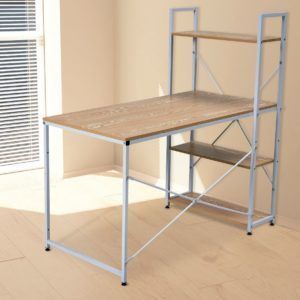 Mesa estudio metálica con estantería