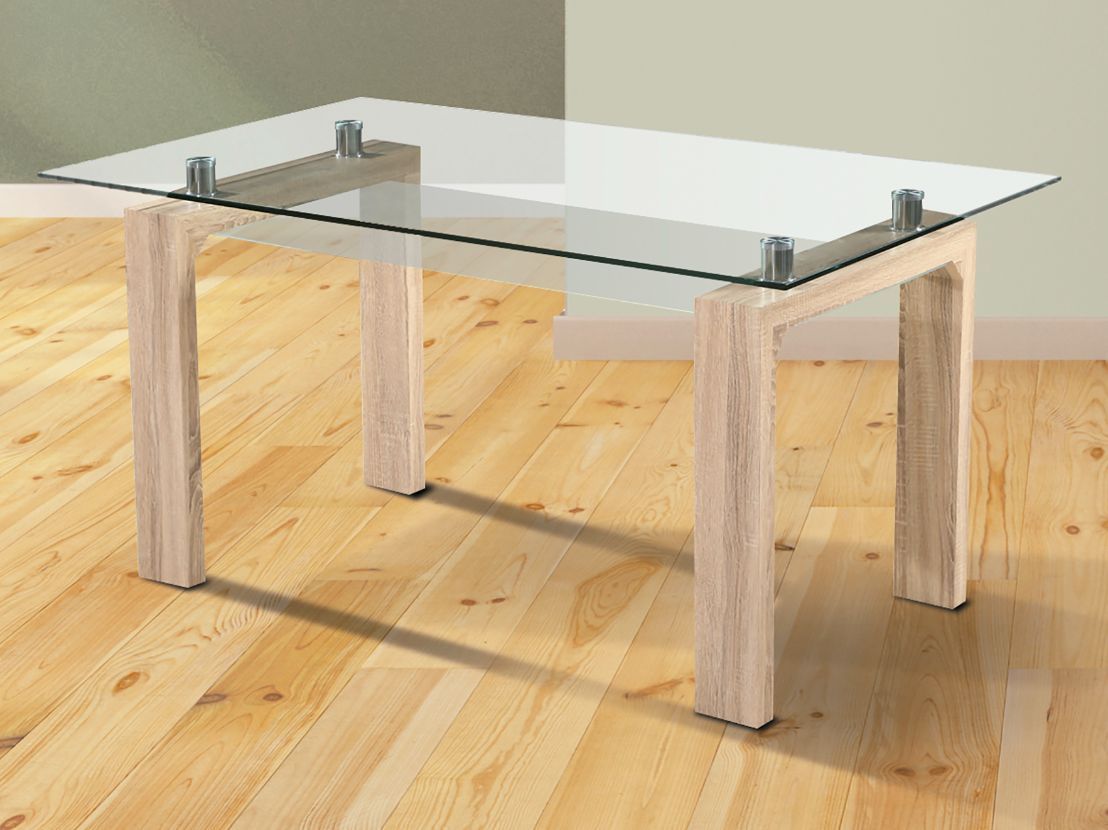 Mesa comedor cristal fija rectangular 150 cm.