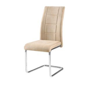 Silla de comedor tapizada patas cromadas