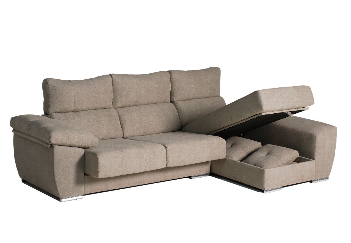 Sofá Chaise longue tapizado en azul1