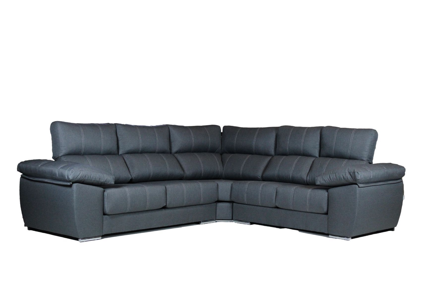 Sofá Chaise longue tapizado en azul3