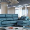 Sofá Chaise longue tapizado en azul4 Sofá Chaise longue tapizado en azul4
