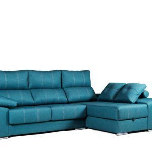 Sofá Chaiselongue tapizado en azul