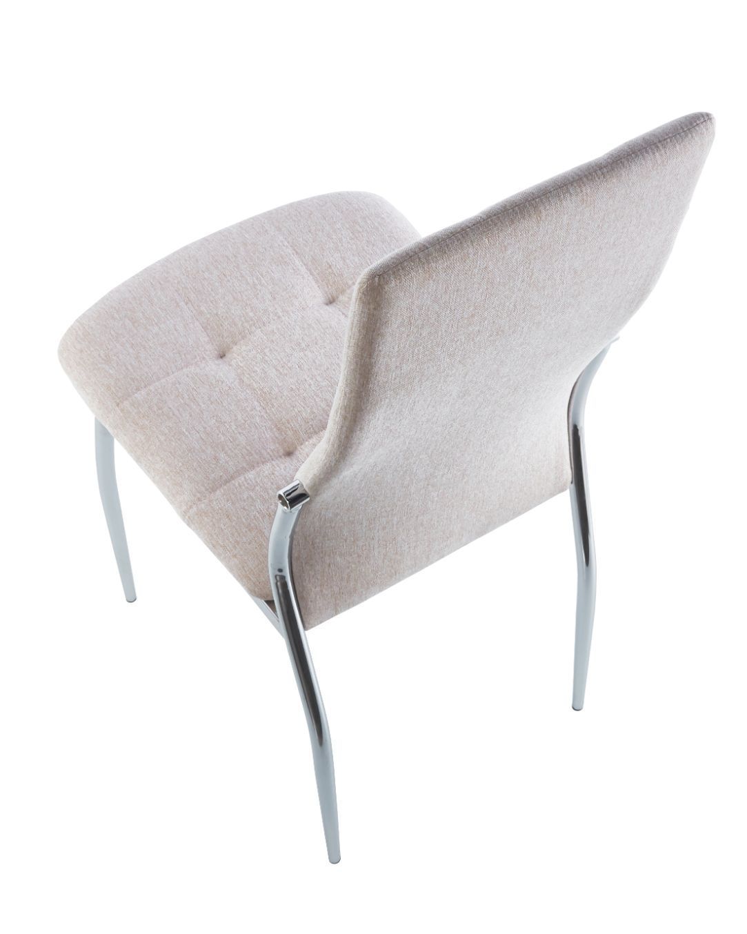 Silla comedor tapizada en tejido y patas cromo