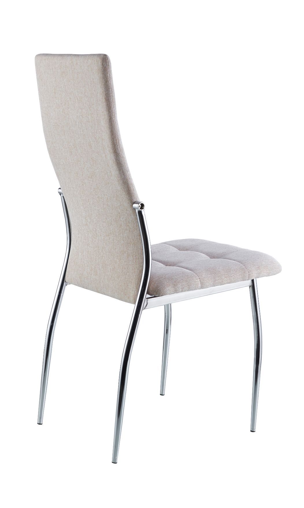 Silla comedor tapizada en tejido y patas cromo