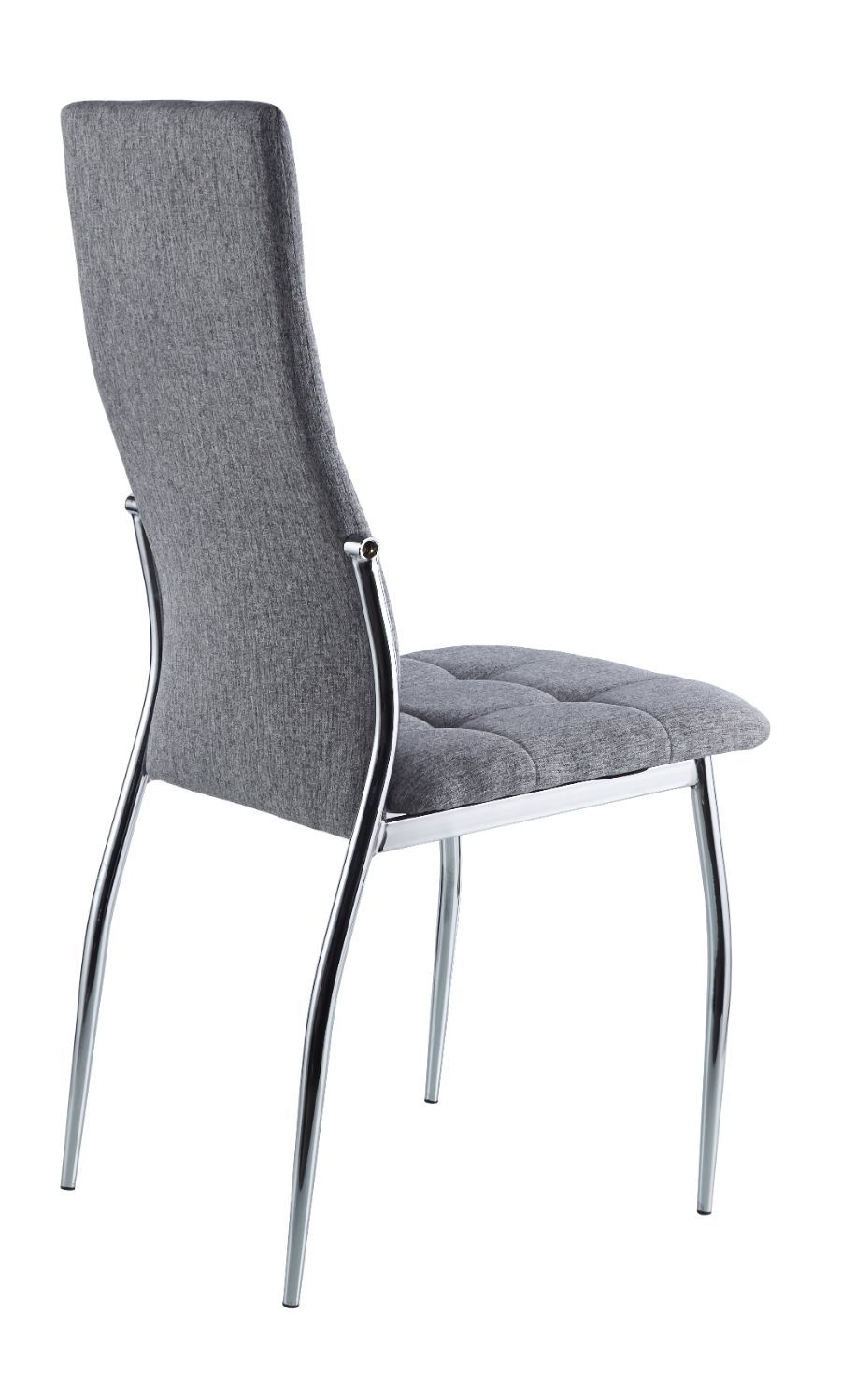 Silla comedor tapizada en tejido y patas cromo