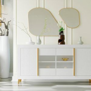 Aparador para salón de 160 cm - blanco - T. lineal