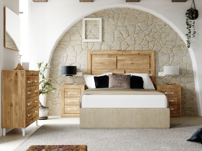 Dormitorio de matrimonio rustico roble