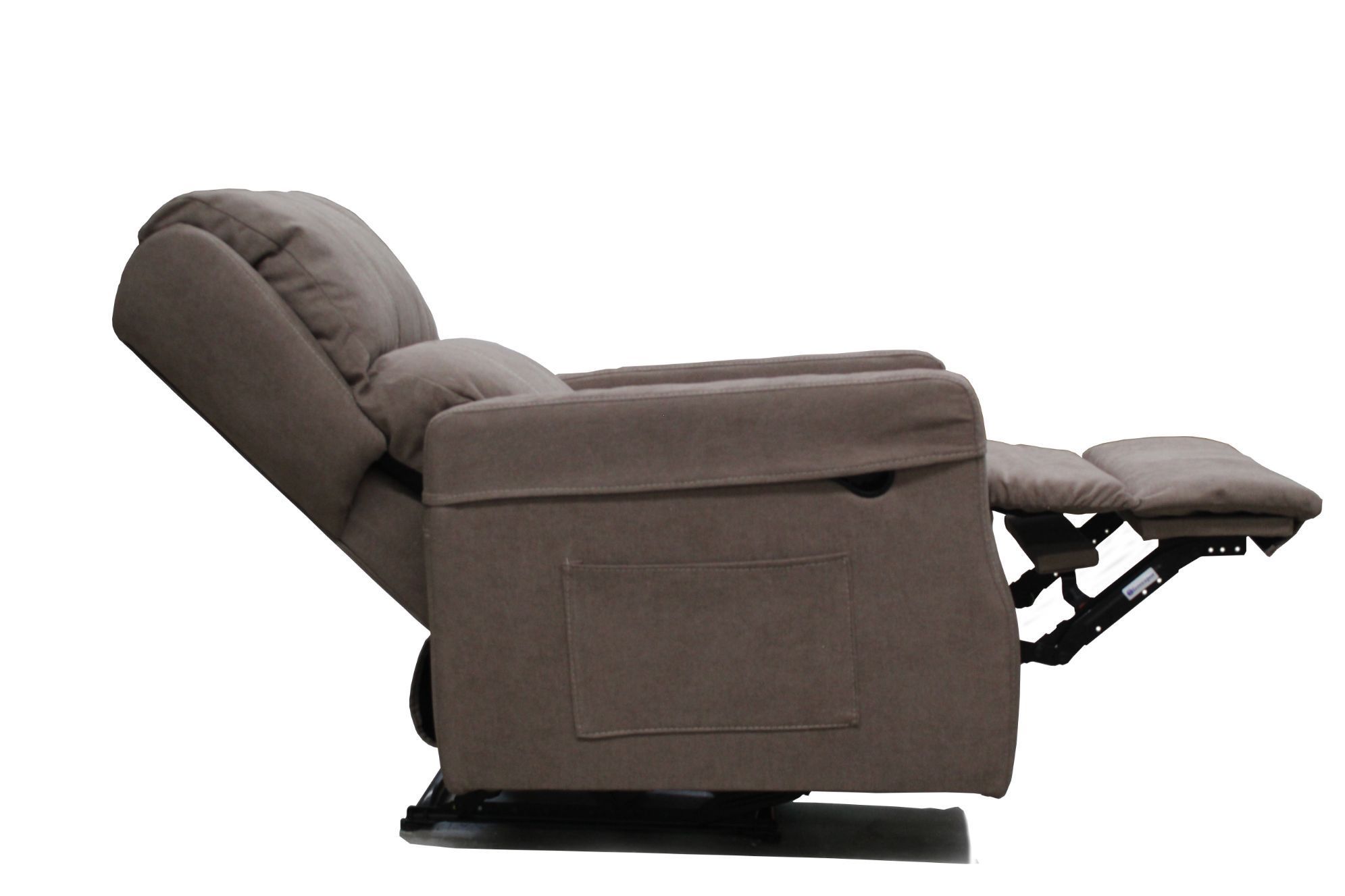Butaca relax tapizada en gris ABIERTA