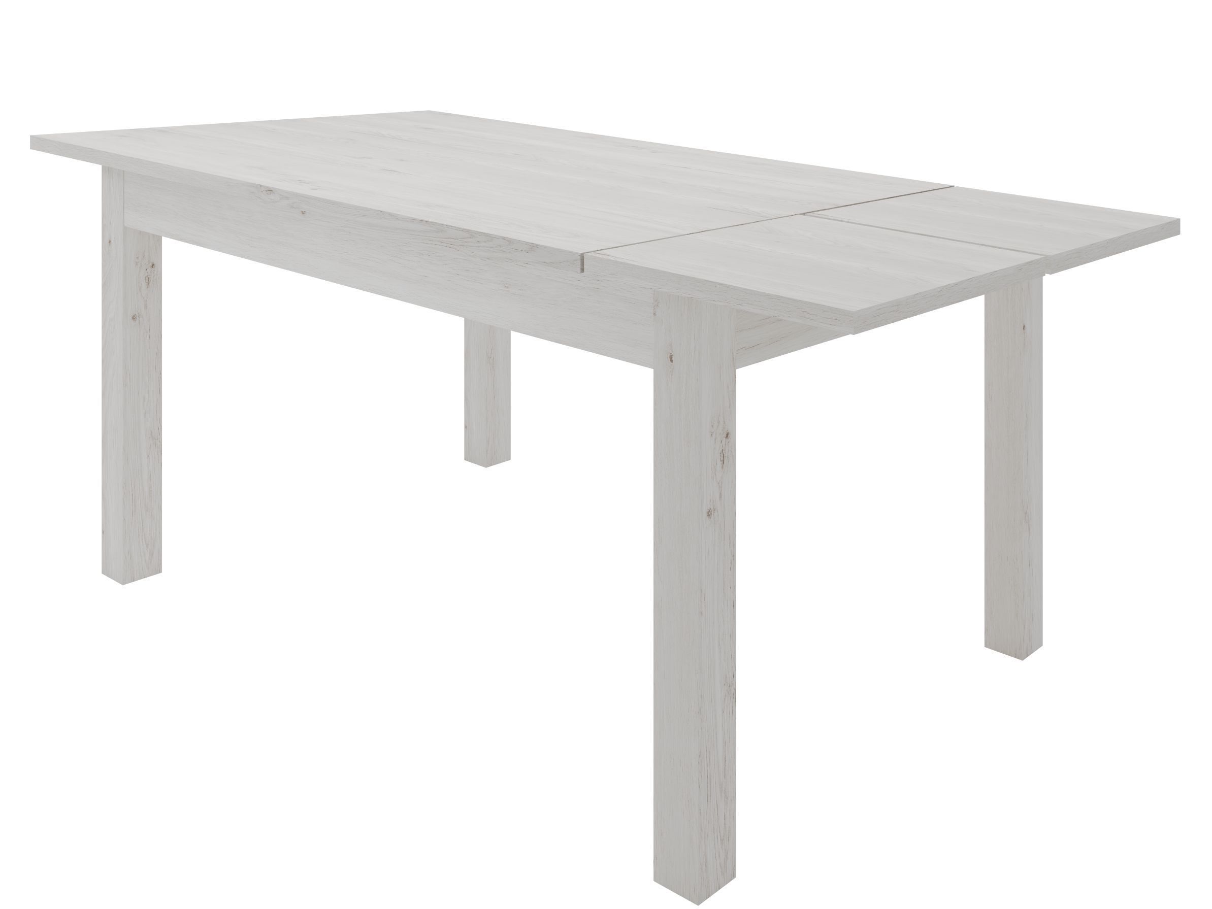 Mesa comedor extensible en madera artic abierta