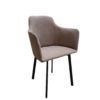 Silla tapizada con patas metálicas curva Silla tapizada con patas metálicas curva