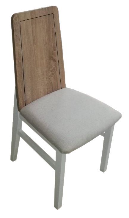 Silla tapizada con respaldo de madera 3