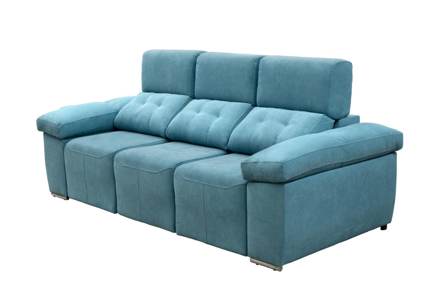 Sofá armazón de madera y respaldo reclinable