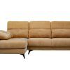 Sofá chaise longue tapizado en amarillo con patas de diseño Sofá chaise longue tapizado en amarillo con patas de diseño