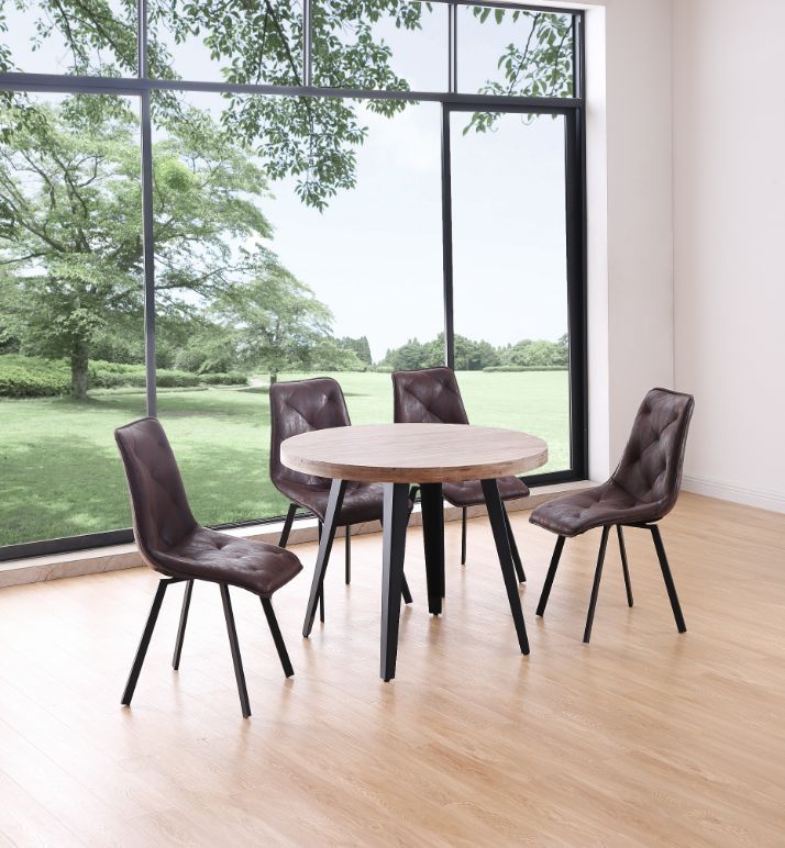 Mesa de comedor redonda patas metálicas-fija