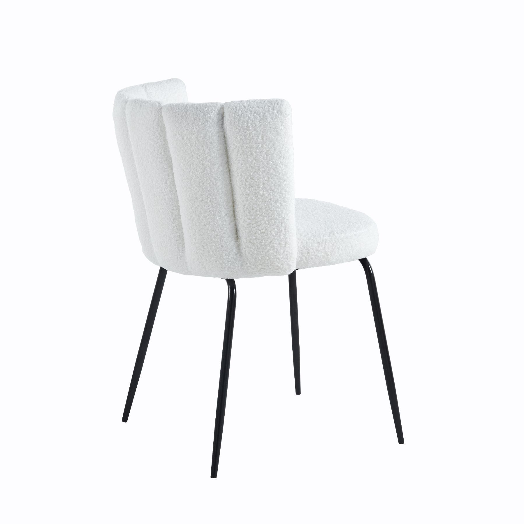 Silla de comedor tapizada tejido crochet blanco 2