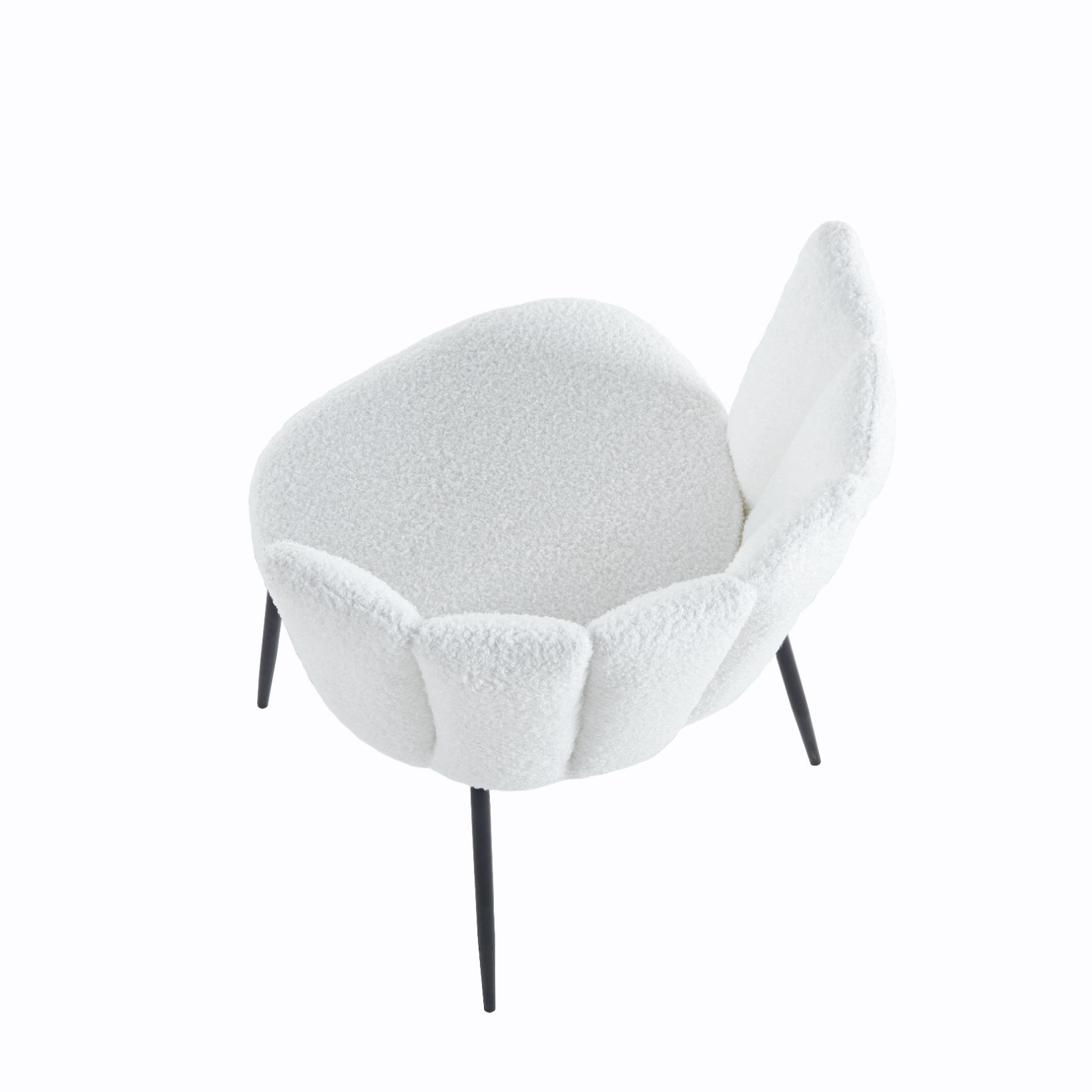 Silla de comedor tapizada tejido crochet blanco 3