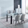 CONJUNTO Mesa comedor cristal templado pata de aluminio CONJUNTO Mesa comedor cristal templado pata de aluminio