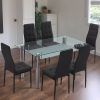 CONJUNTO Mesa de comedor fija con tapa de cristal CONJUNTO Mesa de comedor fija con tapa de cristal