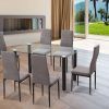 CONJUNTO comedor rectangular fija cristal transparente_negro CONJUNTO comedor rectangular fija cristal transparente_negro