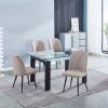 CONJUNTO_negro-beig silla comedor tapizacon patas negras CONJUNTO negro beig silla comedor tapizacon patas negras