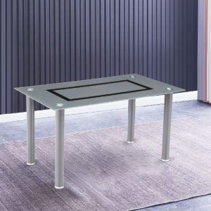 Mesa de comedor cristal templado gris