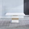 Mesa de comedor extensible blanco brillo Mesa de comedor extensible blanco brillo