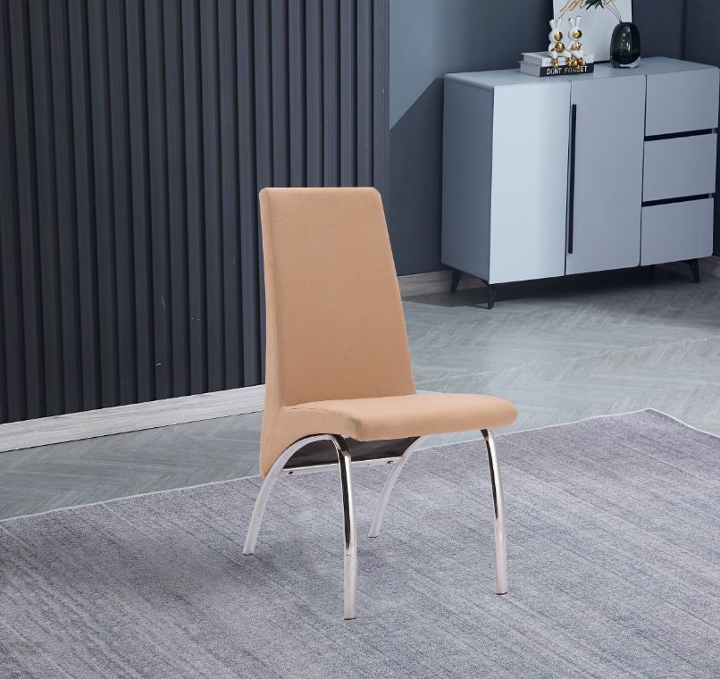 Silla de comedor de diseño tapizada_beig