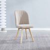 Silla de comedor tapizada con patas de madera (2) Silla de comedor tapizada con patas de madera (2)