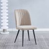Silla de comedor tapizada con patas metálica negra 1 Silla de comedor tapizada con patas metálica negra 1