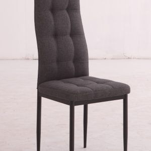 Silla de comedor tapizada gris