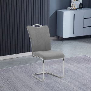Silla de salón de diseño con patas cromadas_marengo