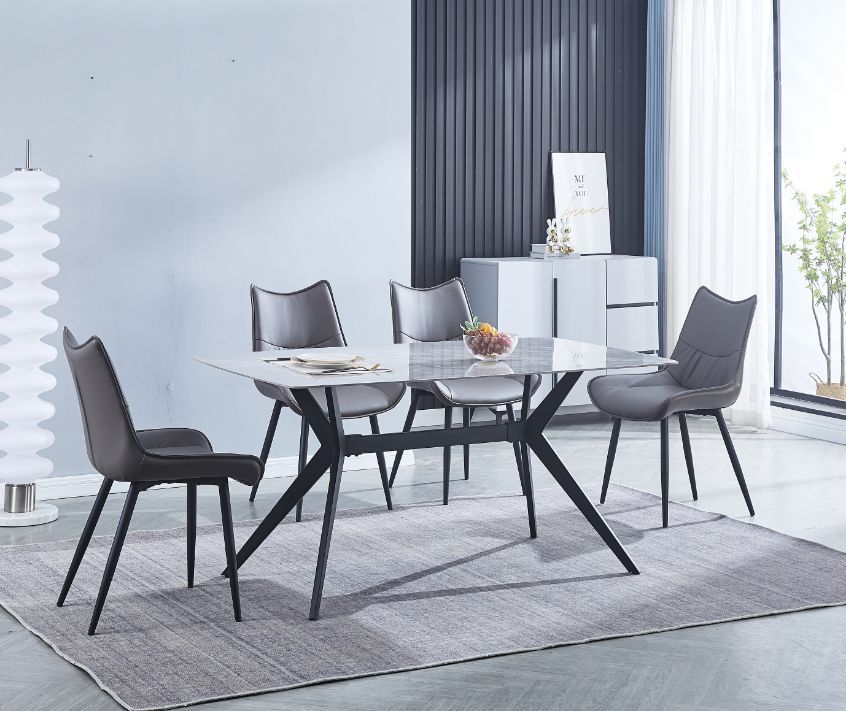 Silla de salón tapizada simil piel_CONJUNTO_gris