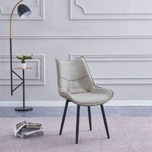 Silla de salón tapizada simil piel_beig