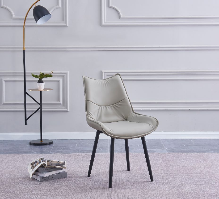 Silla de salón tapizada simil piel_beig