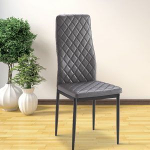 Silla de salón tapizadas gris con patas pintadas