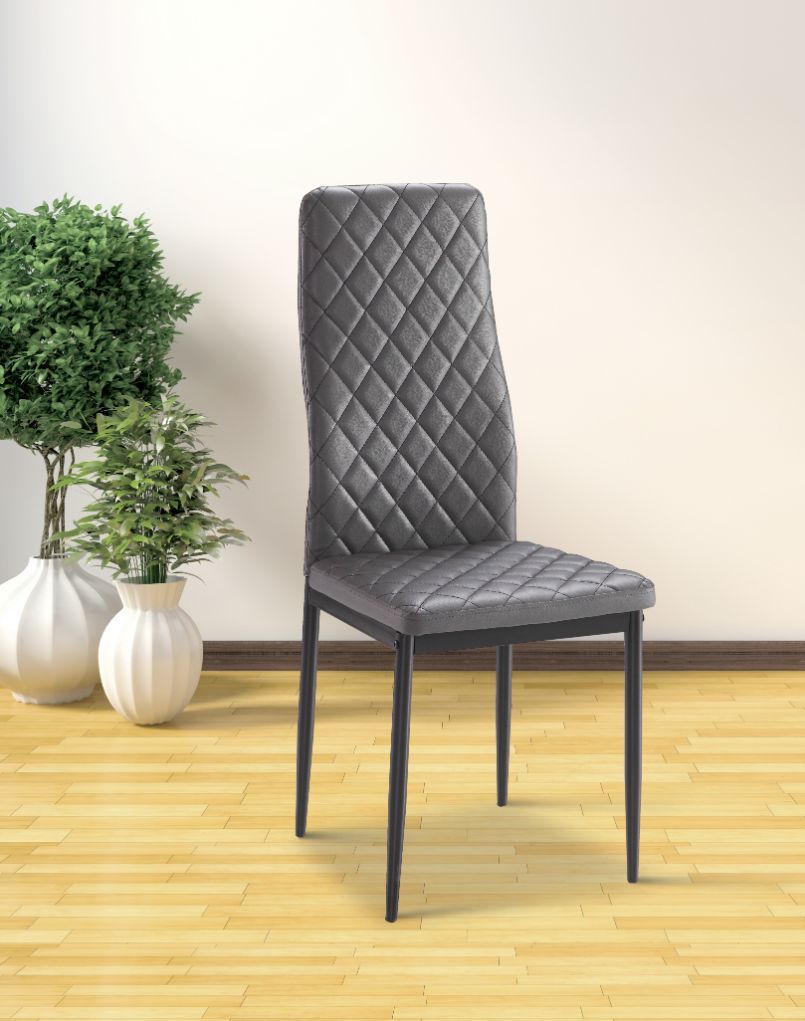 Silla de salón tapizadas gris con patas pintadas