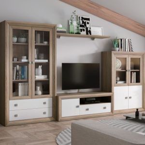 Muebles de salón modernos 340 cm cambria blanco