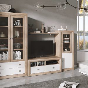 Mueble de salón moderno modular blanco cambria 280 cm