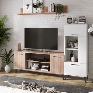 Muebles de salón blanco modernos 220 cm cambrian blanco