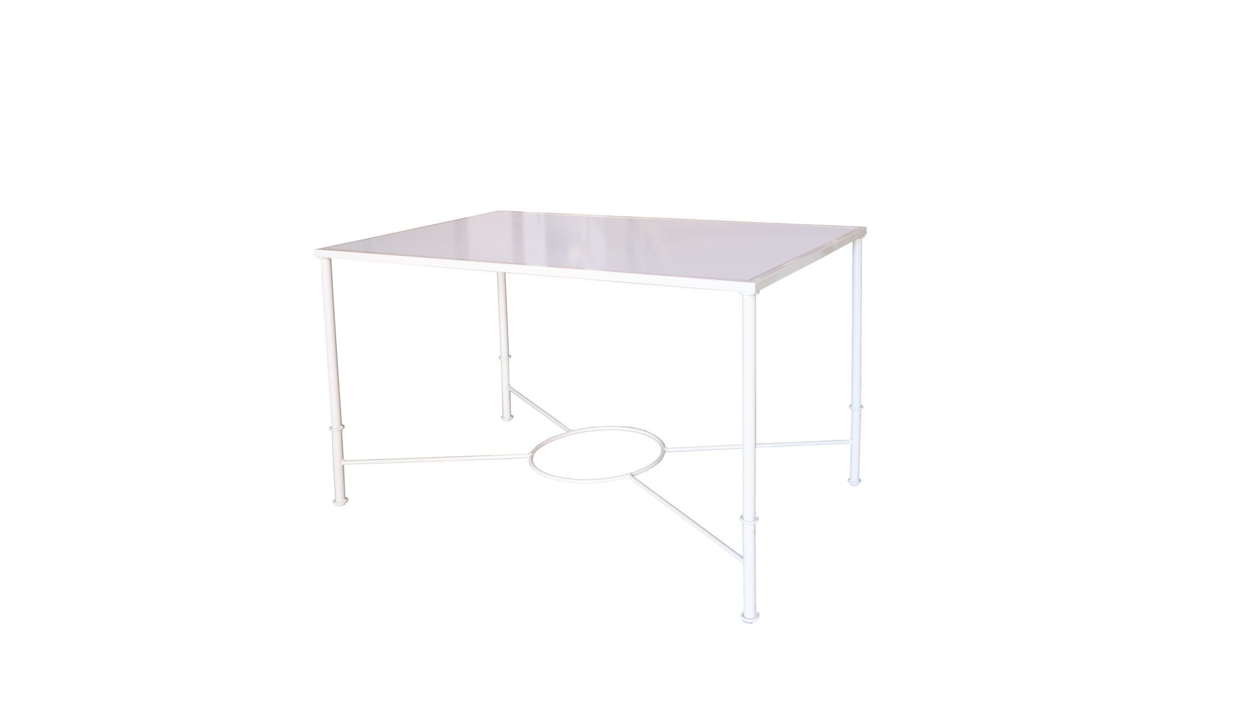 Mesa de camilla de forja Eco blanca