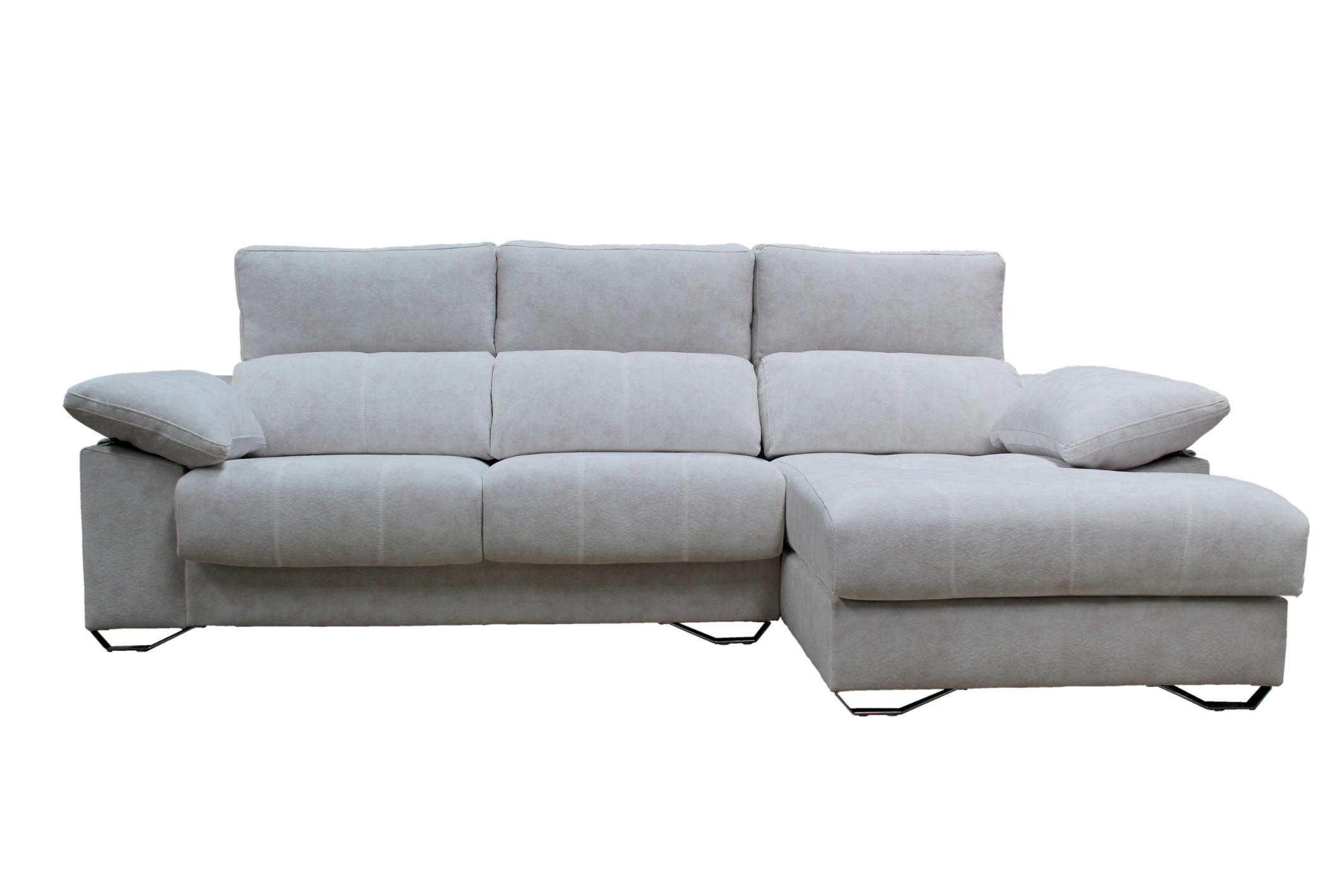 Sofá Chaise Longue patas metálicas cromadas