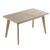 Mesa de comedor de madera de roble extensible-1 Mesa de comedor de madera de roble extensible-1